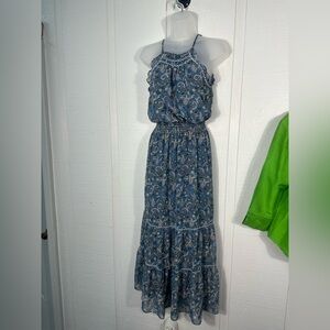 Max Studio Blue Floral Sleeveless Dress Size XS EUC